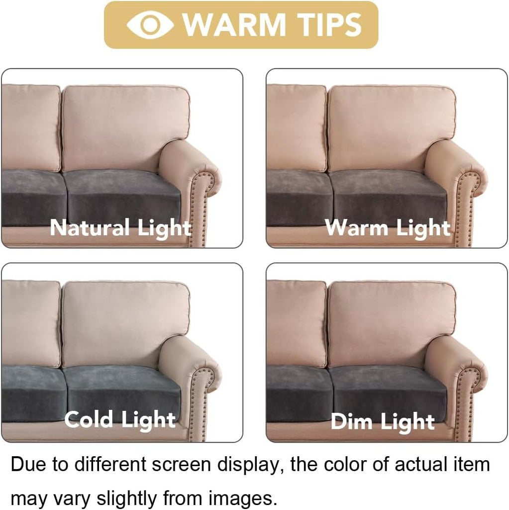 Velvet Stretch Couch Cushion Cover Plush Cushion Slipcover for Chair Loveseat Sofa Cushion Furniture Protector Seat