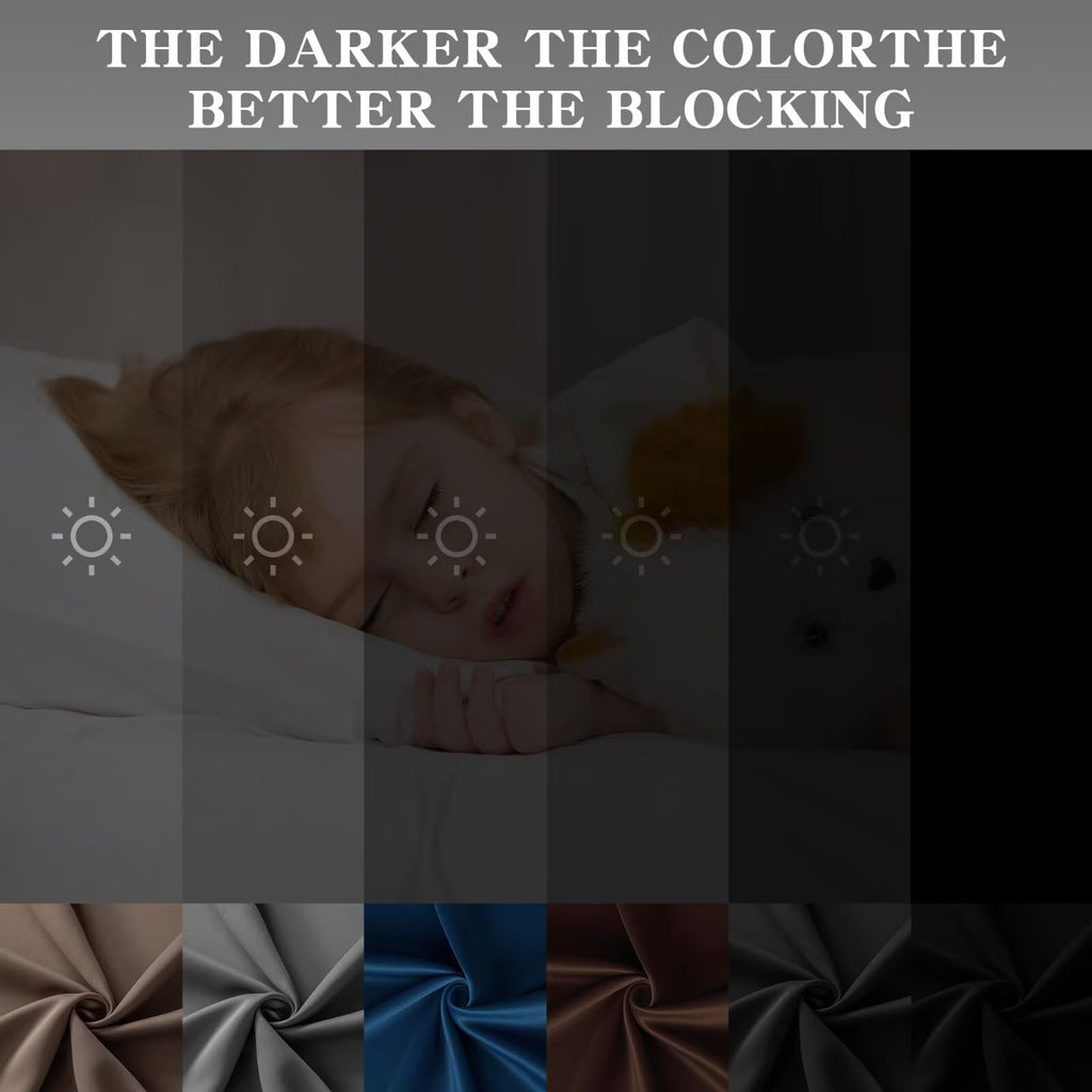 Blackout Curtains Black 100" W x 84" L