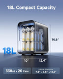 Small Mini Fridge, 18L Portable Tiny Fridge for Skincare, 120V/12V Makeup Refrigerator Mini, Thermoelectric Cooler &