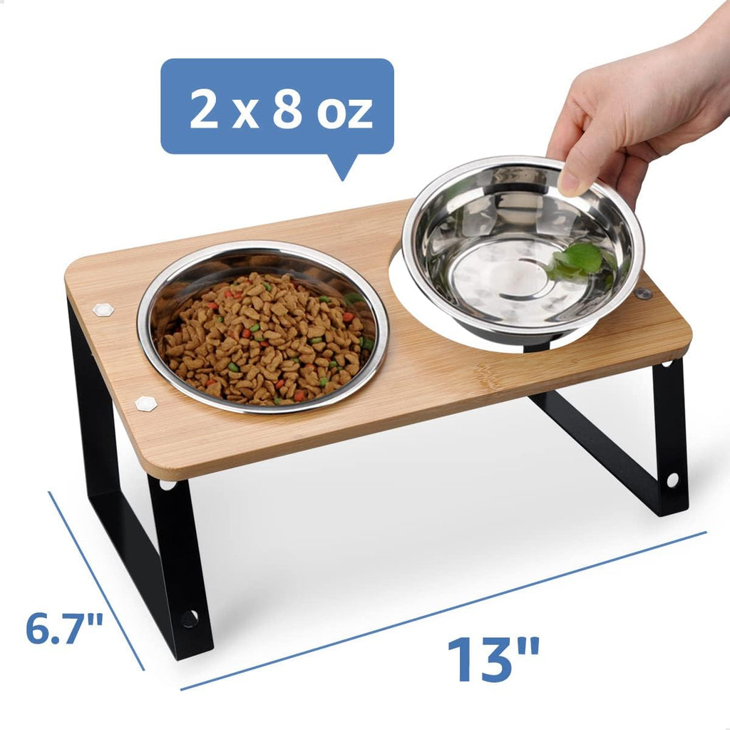 Elevated Cat Bowls Height Adjustable with Stand (Stainless Steel)