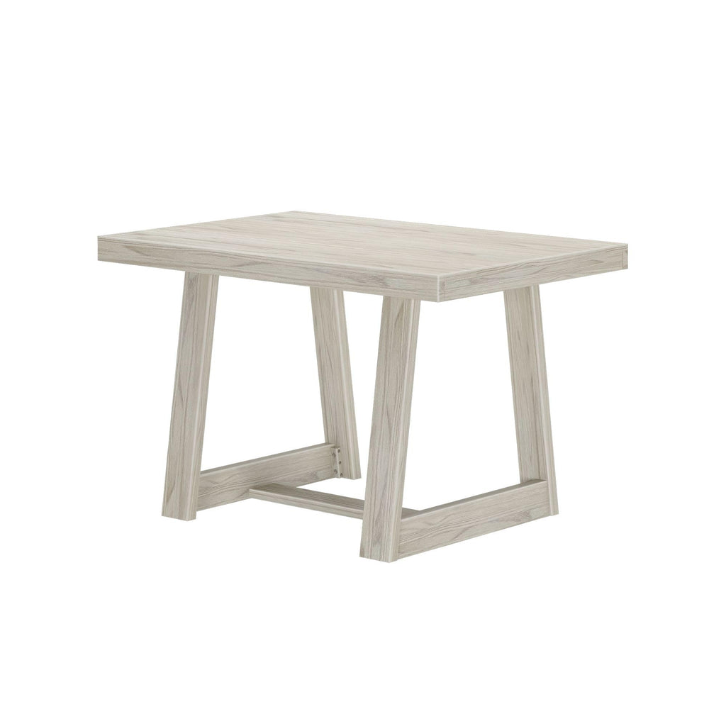 Classic 48 Inch Dining Table, Rectangular, White Sand Wirebrush
