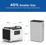 70 Pints Commercial Dehumidifier with Pump, Portable Crawl Space Dehumidifiers for Basement and Home