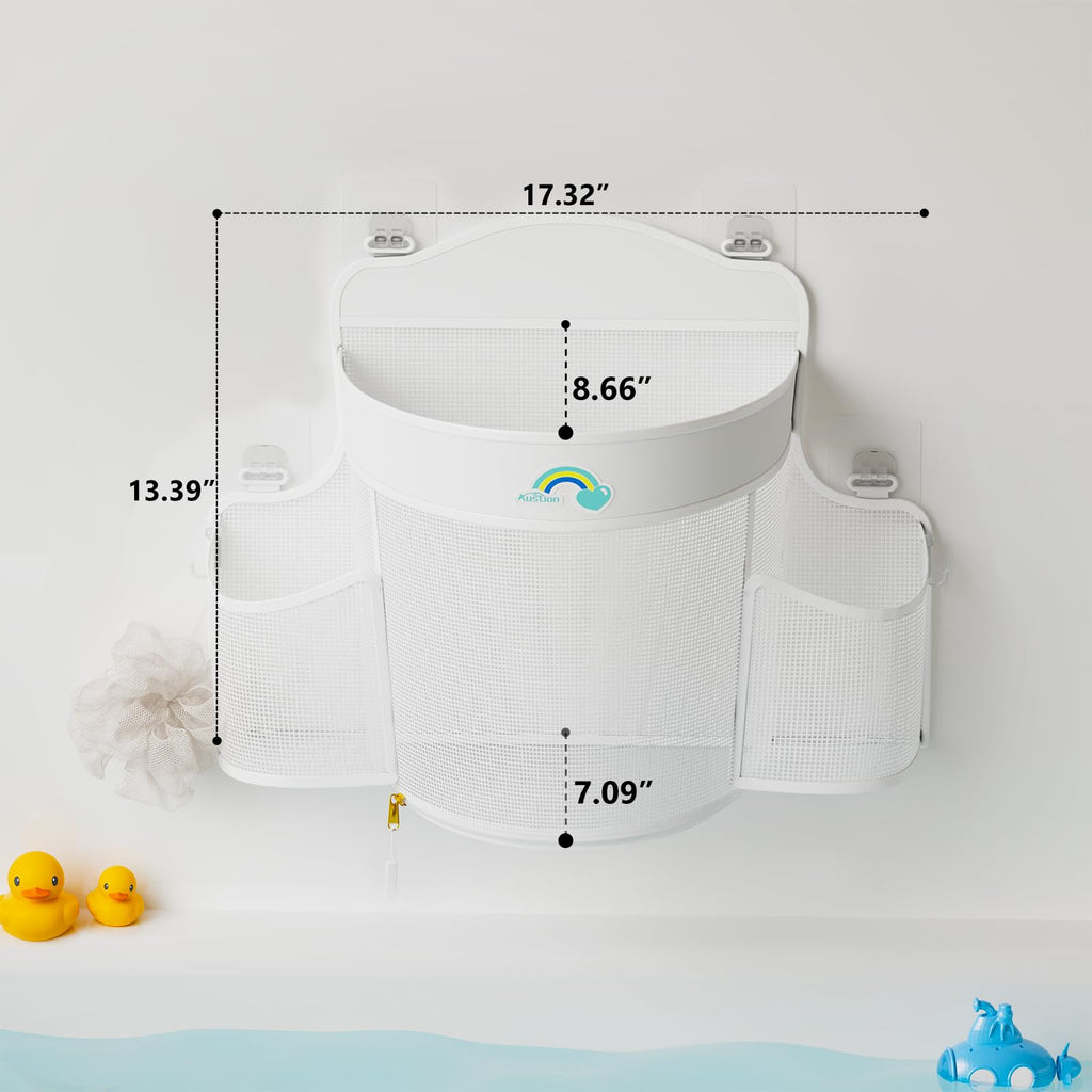 Hanging Bath Toy Storage, Quick Dry Mesh Holder for Kids Bathtubs
