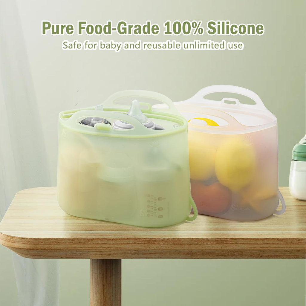Silicone Travel Bottle Sterilizer Bags | 2000ml Microwave Steam Sterilizer Bags for Baby Bottles, Breast Pump &