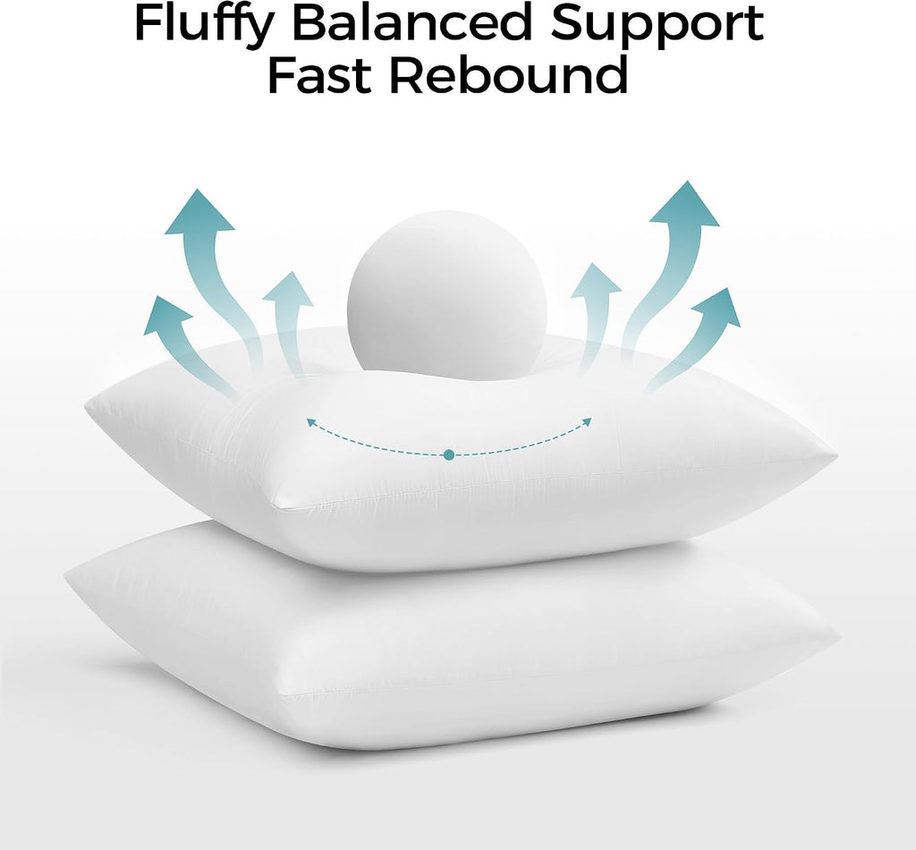 22x22 Throw Pillow Inserts Set of 1 - Supportive & Fluffy Down Alternative Pillow Forms for Couch, Sofa & Bed, Indoor