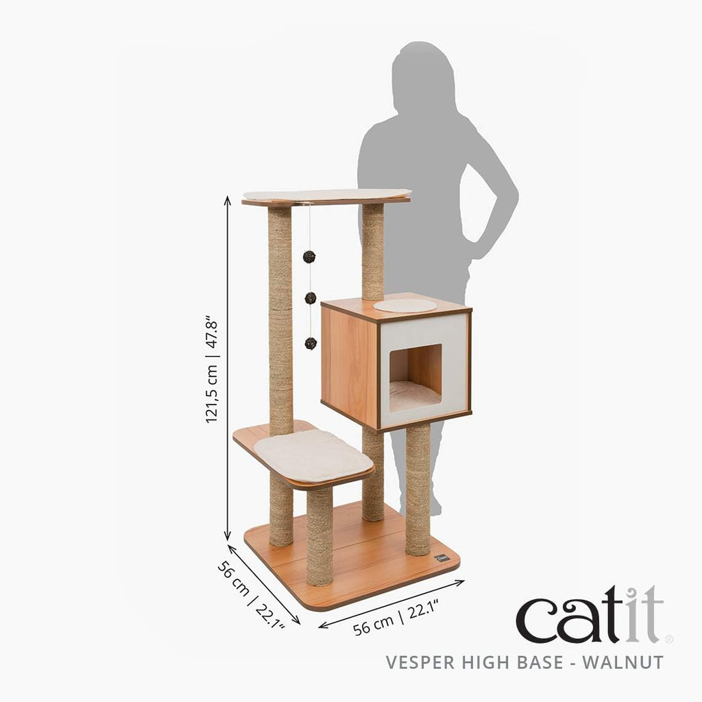 Cat Tree, High Base, Walnut, 52045
