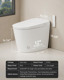 EPLO Smart Toilet Bidet with Tank Built In,Auto Open Close Lid,ADA Comfort Height,Dual Auto Flush,1000 Gram MaP