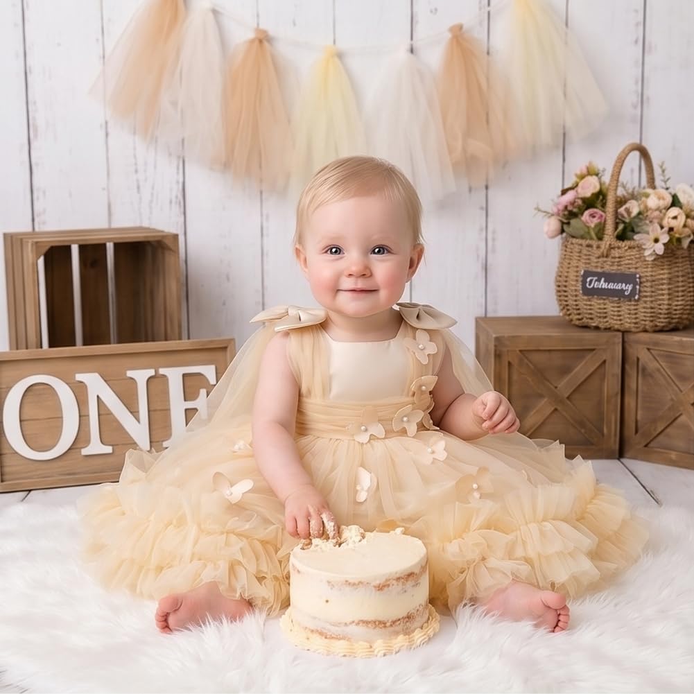 Flower Girl Dress for Toddler Baby Girls Flower Tulle Tutu Dress Infant Formal Pageant Princess Party Birthday Dresses