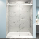 55"-60" W x 76" H Frameless Shower Door, Double Sliding Shower Door, 5/16"(8mm) Clear Tempered Glass