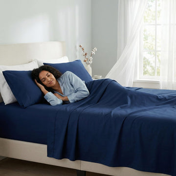 800 Thread Count 100% Egyptian Cotton Sheets Queen Size - 4 Piece Set Luxury Sateen Bedding, Cooling & Breathable