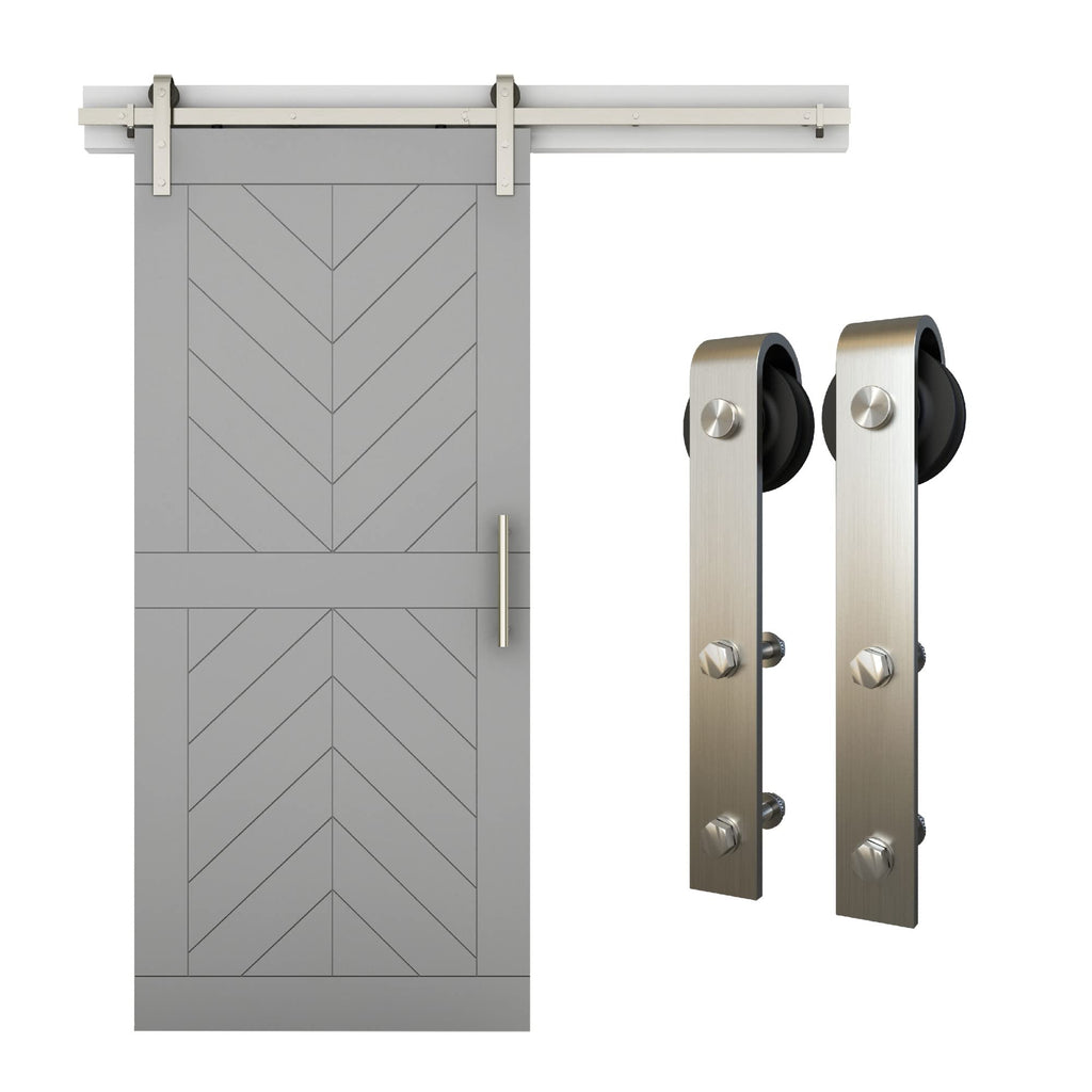 Classic Interior Barn Door Kit, 72", Satin Nickel