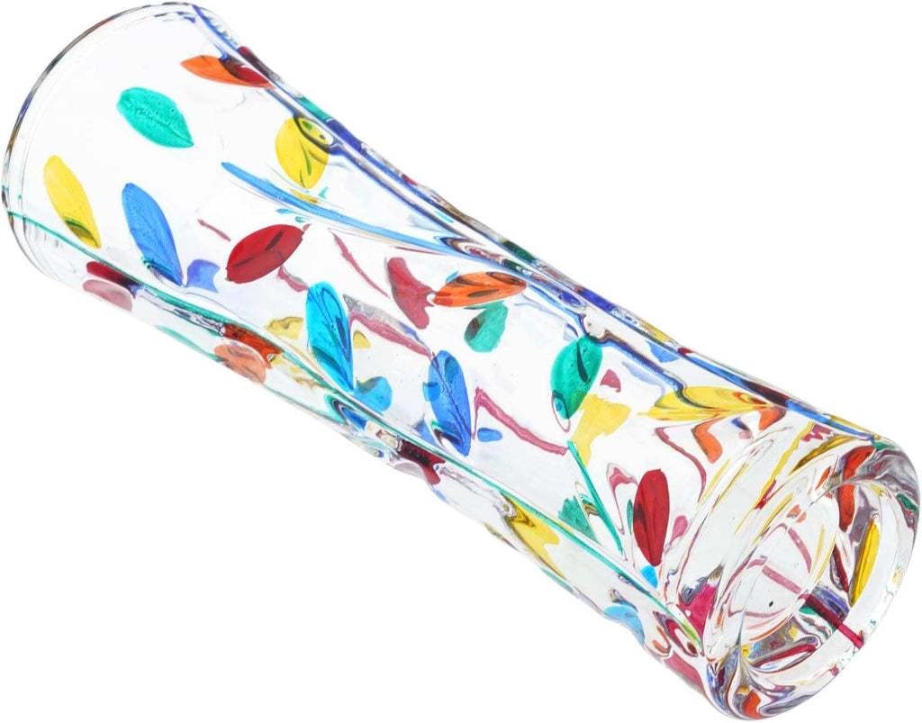 Murano Italian Crystal Flower Vase - Multicolor Tree Leaves Branches Design - Made in Venice, Italy 7-1/2 Inch Tall