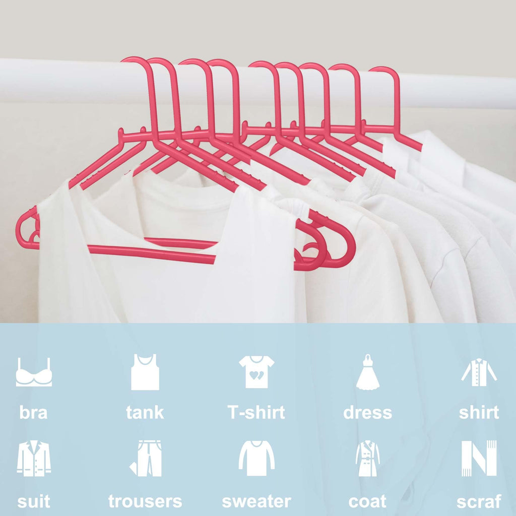 Plastic Hangers 50 Pack, Light Weight Durable Clothes Hangers with Hooks Standard Size G-Shape&Non-Slip Coat Hangers