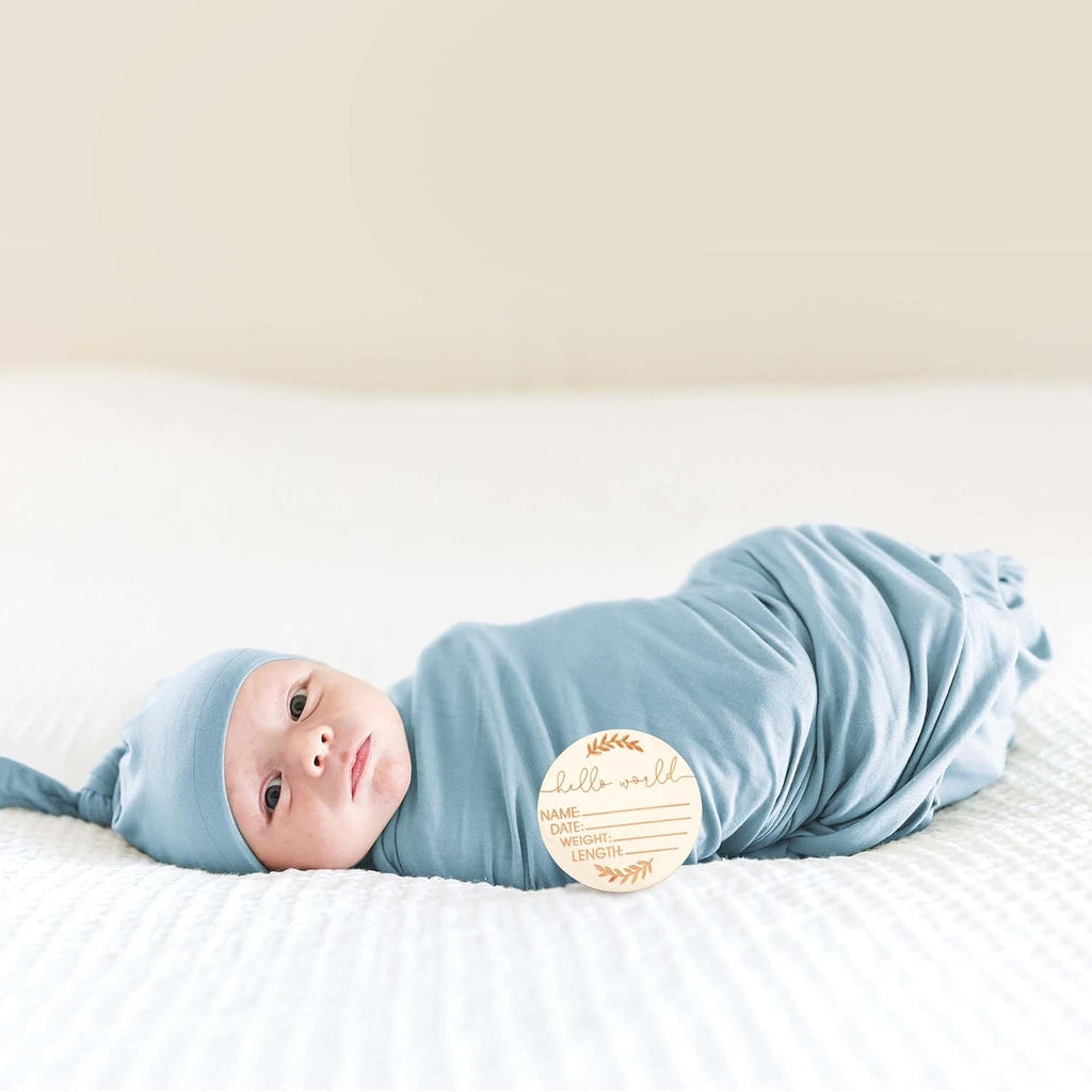 Swaddle Blanket & Beanie Set, Baby Receiving Blanket