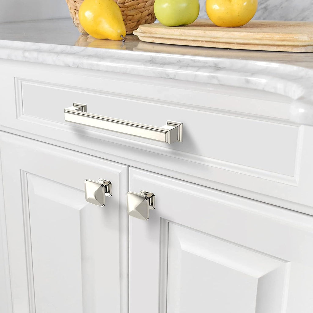 10 Pack Brushed Satin Nickel 5 Inch(128mm) Hole Centers Kitchen Cabinet Pulls Cabient Hardware Kitchen Handles for