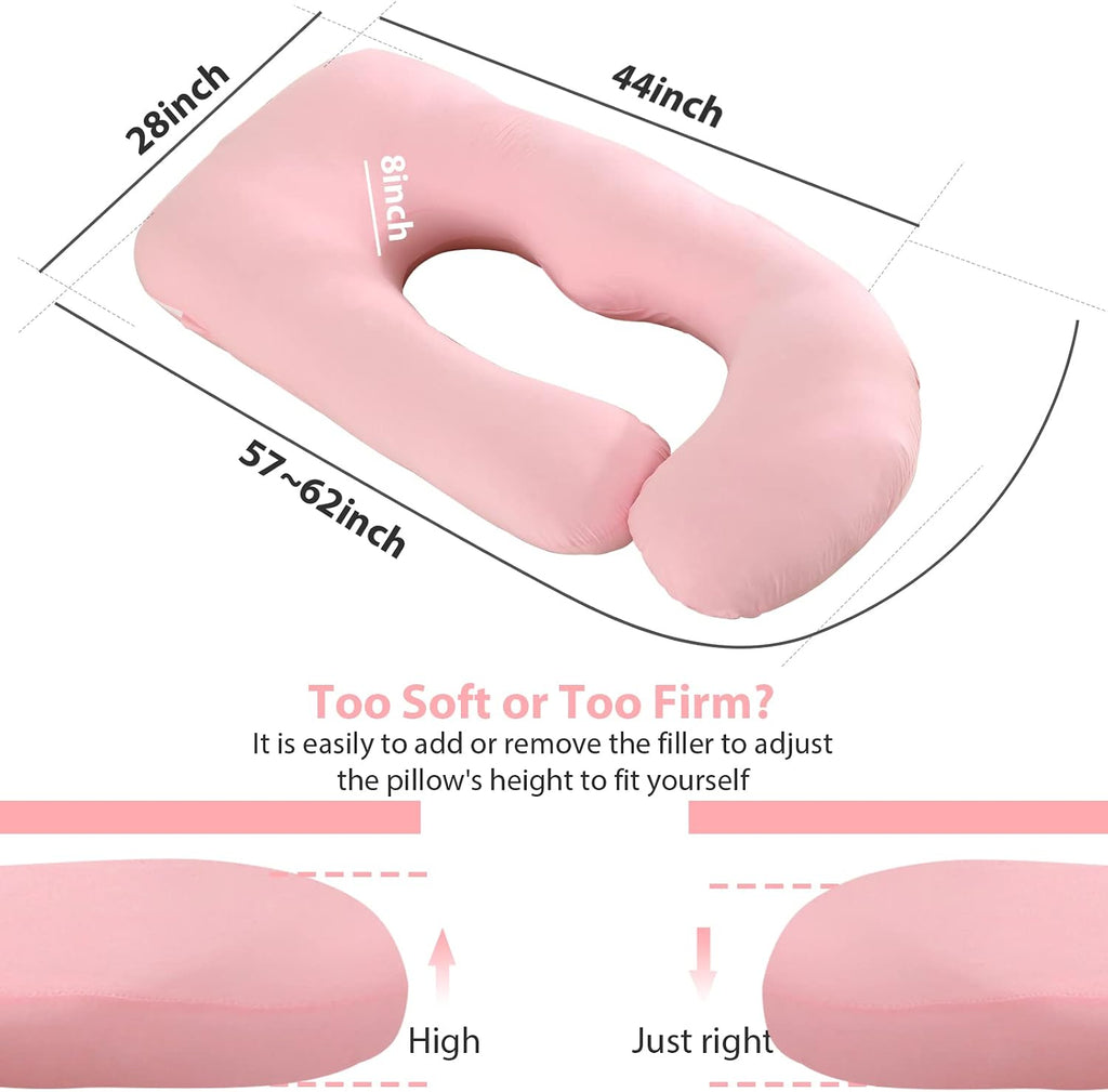 Pregnancy Pillow,57 inches U Shaped Maternity Pillow with Removable Cover Full Body Pillow Support for Back, HIPS