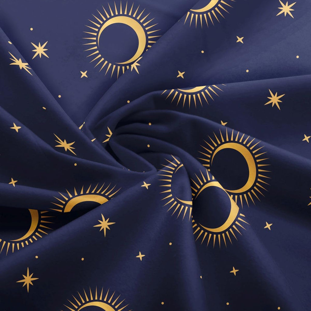 Gothic Style Fabric by The Yard Star Moon Galaxy Polka Dot DIY Craft Hobby Fabric by The Yard Blue Night Sky Print