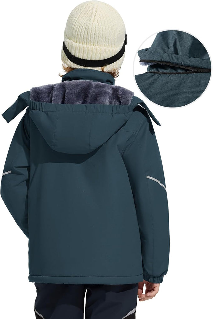 Boys Ski Snow Jackets Waterproof Kids Winter Coats Hooded