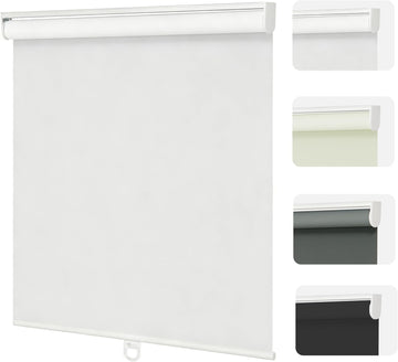 Blackout Roller Shades Cordless for Windows,100% Room Darkening Window Blinds,Thermal Insulated UV Protection,Easy