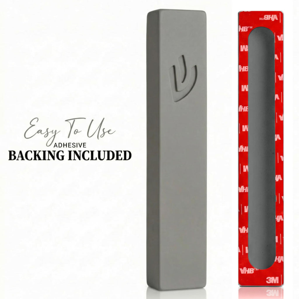 Jewish Door Mezuzah | 7" Light Gray Concrete, Non Kosher Scroll