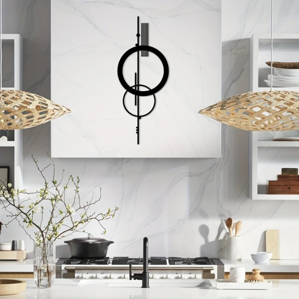 Metal Wall Decor Hanging Wall Art Minimalist Abstract Hollow Vertical Iron Wall Sculptures Geometric Wall Hanging