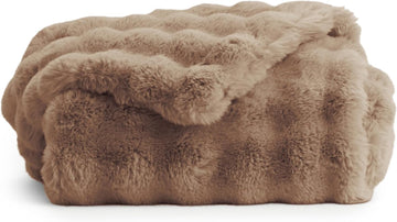 Earth Bubble Cuddle Blanket, Faux Fur Ultra-Soft Luxury Throw Blanket | Comfortably Weighted Design for Lounging or