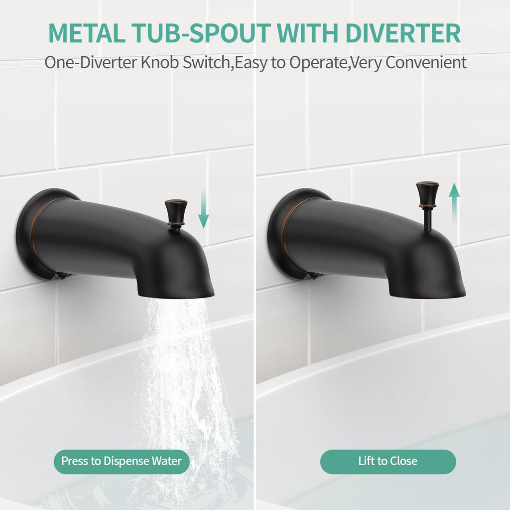 Dual 2 in 1 Shower System with Tub Spout,Oil Rubbed Bronze