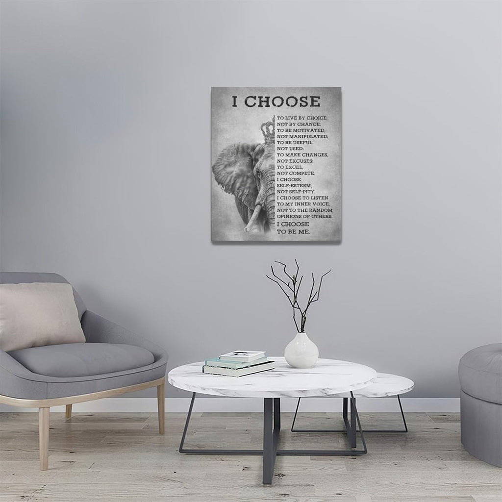 Elephant Wall Art Inspirational Quotes Elephant Pictures Wall Decor Black and White Canvas Prints Framed Artwork Home
