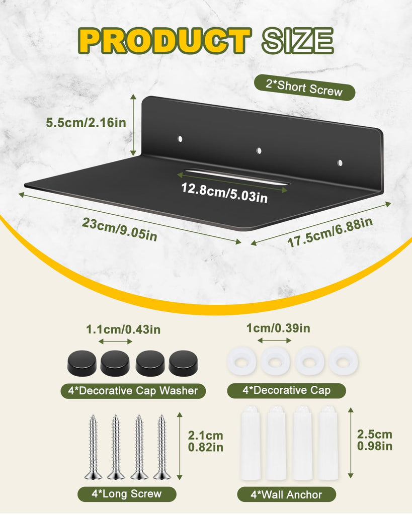 Black Metal Shelf, Metal Floating Shelves