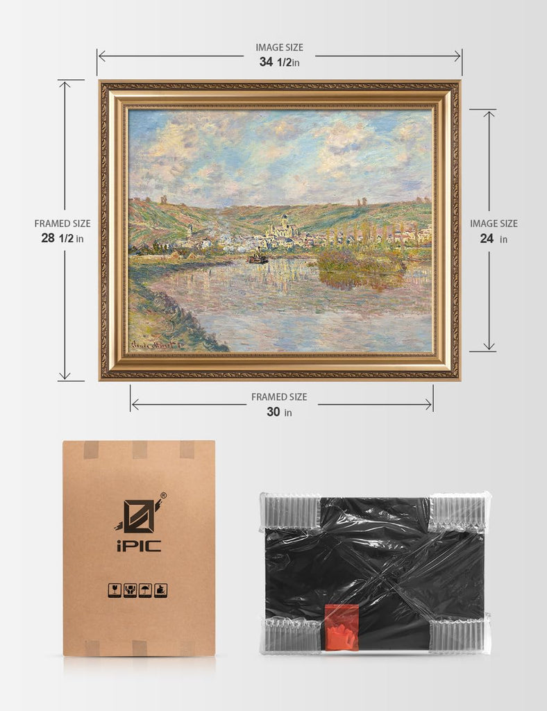 Claude Monet Wall Art Framed, Late Afternoon 1880, Image Size 30x24 in