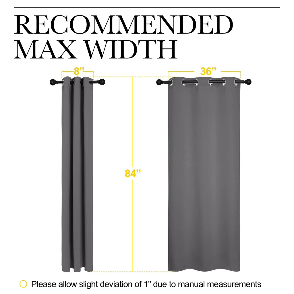 Noise Reducing Blackout Curtains, 2 Panels, 42 x 84-inch, Grey