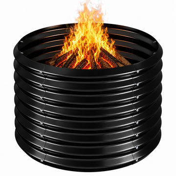 36 inch Fire Pit Ring, Galvanized Fire Ring 2ft high, Wood Burning Fire Pits Ring, Outdoor Fireplace Height 24 Inch