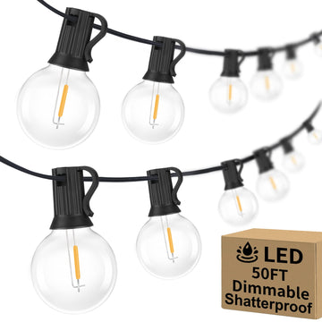 50FT G40 LED Globe Connectable String Lights Outdoor Waterproof