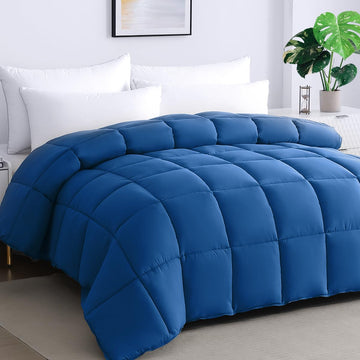 Soft Oversize Plus Comforter 120"x128", Extra Large Lightweight Quilted Down Alternative Comforter Duvet