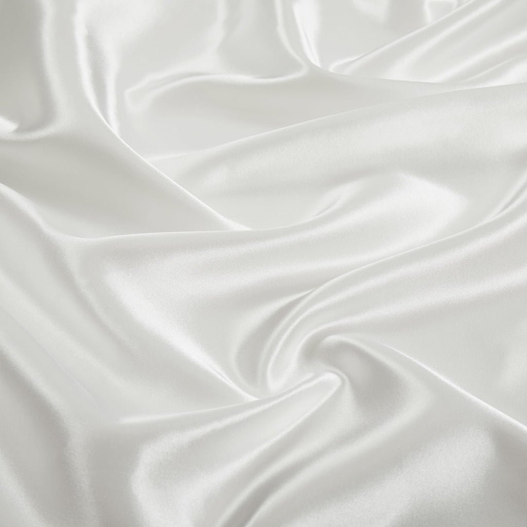 White Silk-Like Satin Fabric by The Yard, 5 Yards, 55 Inch Wide