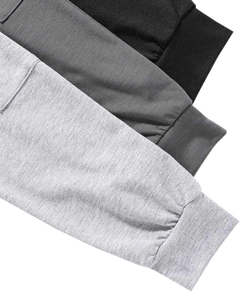 Boys Casual Pants-Solid Color Soft Trousers-Toddler Boys 3 Pack Sweatpants Set