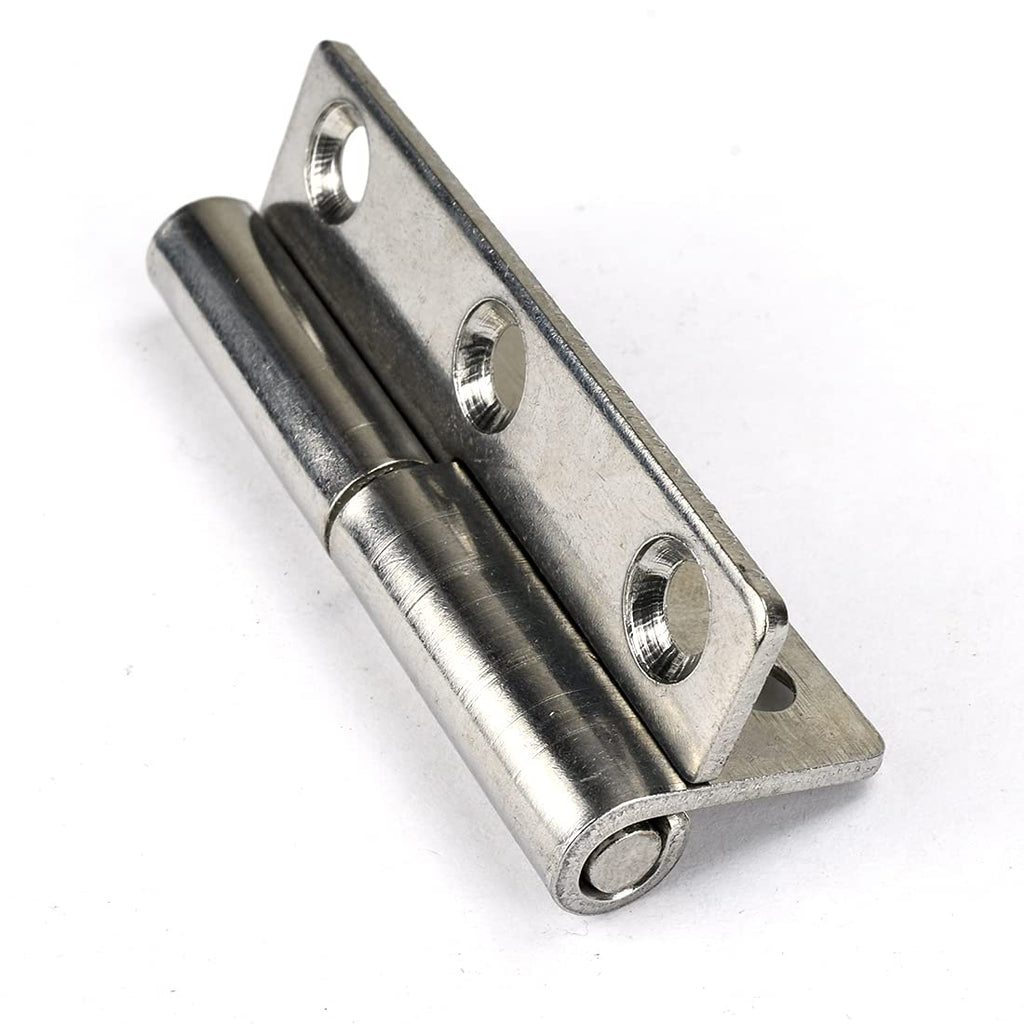 2pcs Lift Off Hinges Small Slip Joint Stainless Flag Hinge-Lift Off Left Handed Lid Door - 3-inch Long 6 Holes Lift