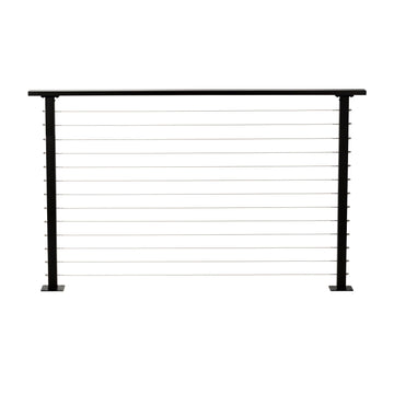 Complete Cable Railing Kit 6ft - DIY Deck Railing System with Pre-Drilled Metal Posts, Marine Grade Stainless Steel