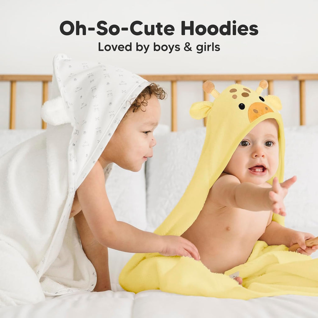 Hooded Baby Towel for Newborn, Baby Bath Towels (Giraffe, 35x35)
