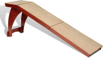 Bed Ramp - Supports Pets Back & Joints - High Traction Carpet Surface - Furniture-Grade Wood - Cherry or White