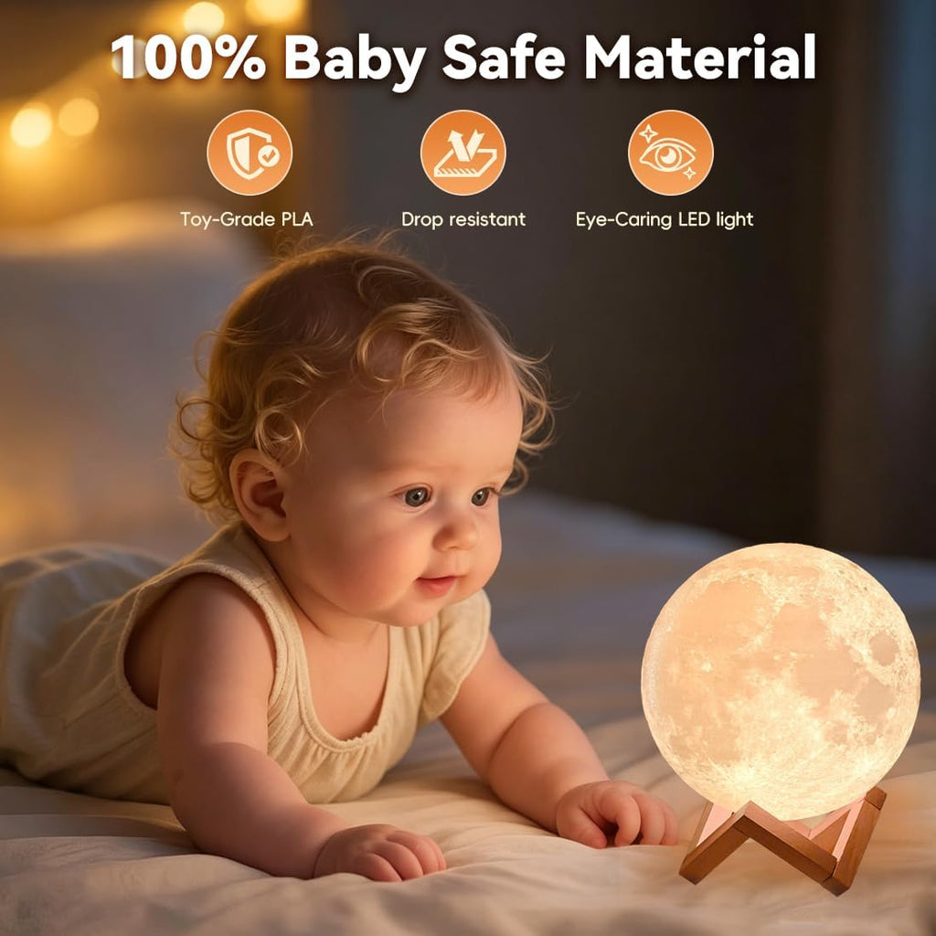 Moon Lamp Night Light for Kids Boys Grils Baby Nursery, 128LED Colors