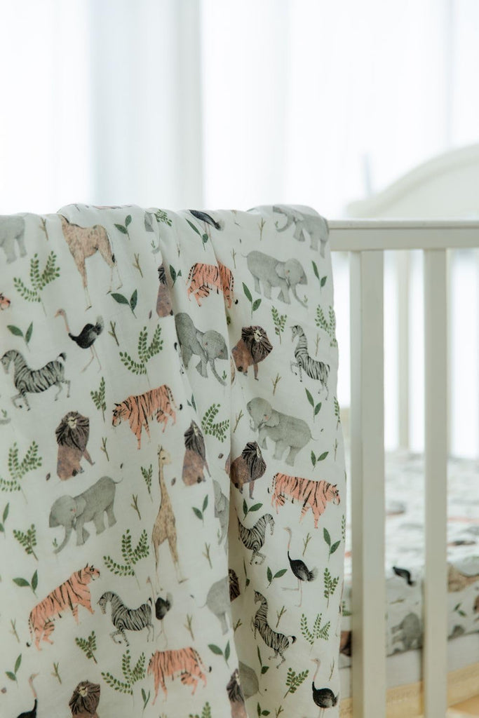 Jump Muslin Quilt Toddler Blanket - Silky Soft and Breathable Baby Quilt - Oversized 47" x 47" - 2 Layers Muslin Baby