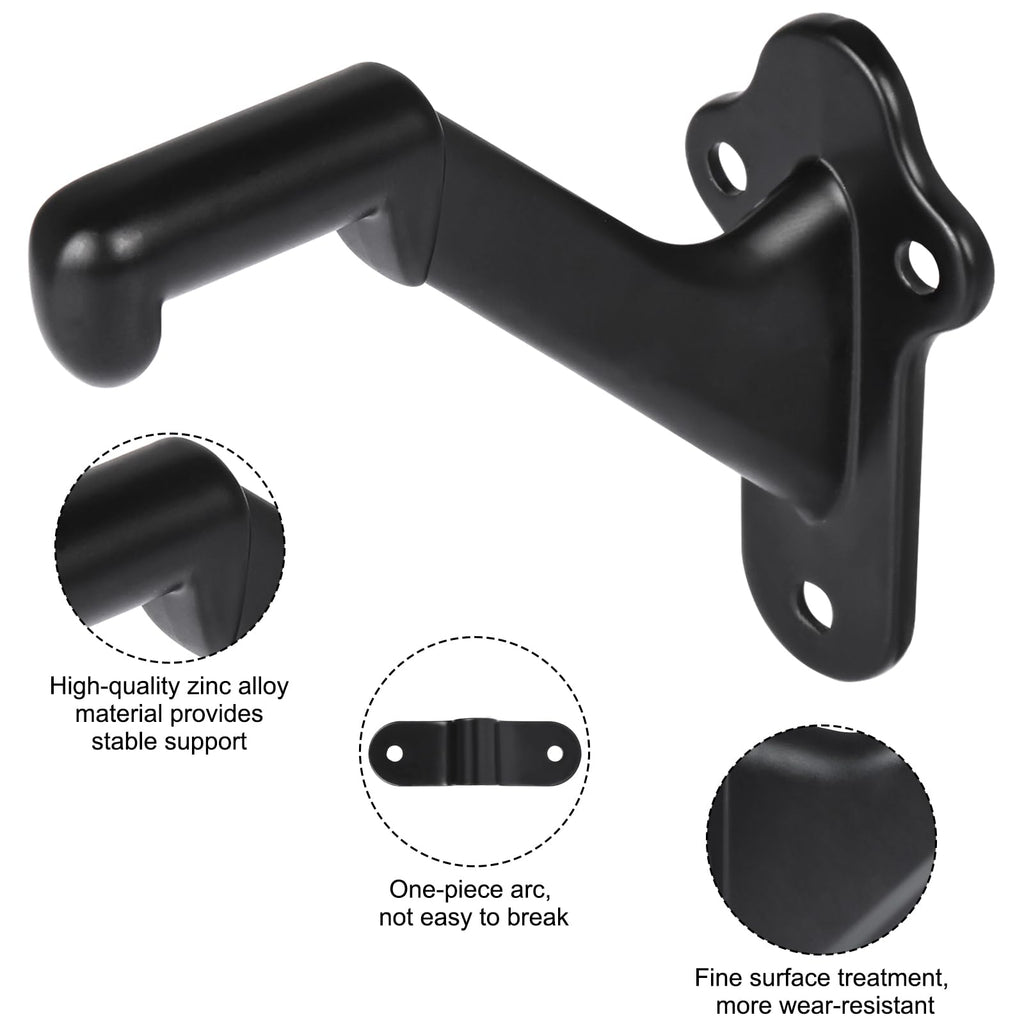 Handrail Stair Brackets 10pcs Heavy Duty Hand Rail Bracket with Screws for Stairways Staircase Railing Bracket (Matte