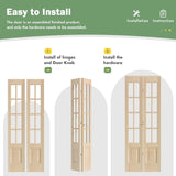 Bifold Doors for 32"×80" Opening, Clear Glass French Interior Folding Barn Door with Concealed Hardw