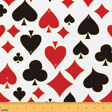 Poker Plaid Upholstery Fabric for Chairs, Lattic Fabric By The Yard, Player Gamer Decorative Fabric, Game Indoor
