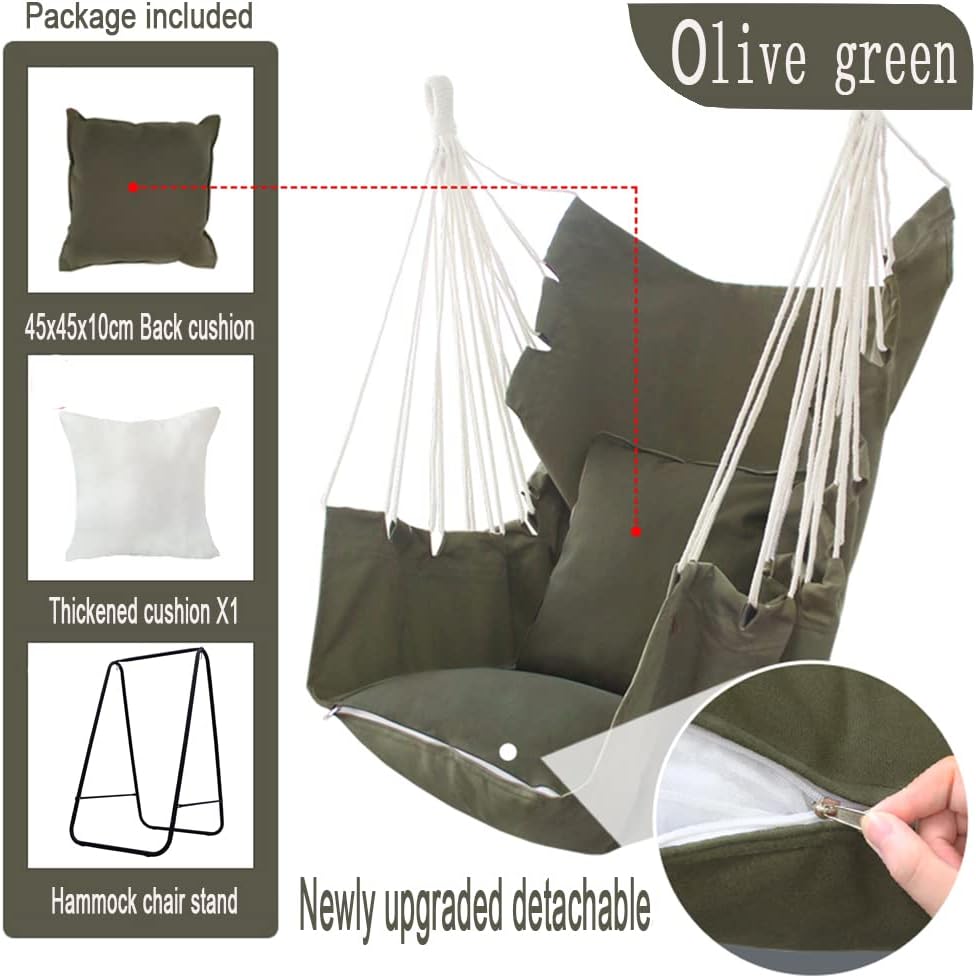 Chair with Stand,Hammock Chair Stand with Hanging Swing Chair Included,Weather Resistant Hammock Stand Max 450