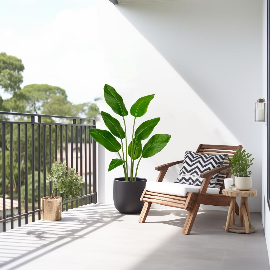4FT Large Bird of Paradise Artificial Plant Tree with Black Pot