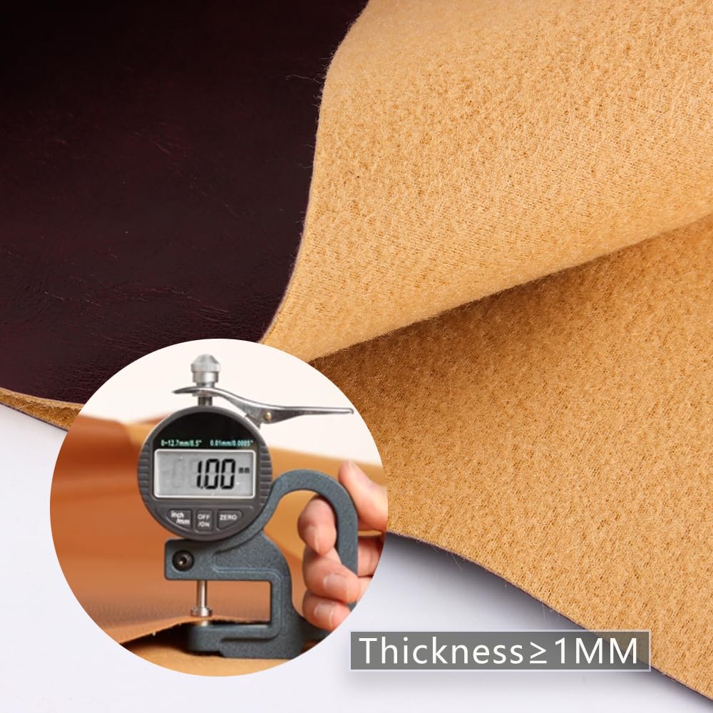 Faux Leather Sheets Smooth Surface One Yard Leather Fabric for DIY Crafting Thick Durable Synthetic Repholstery PU