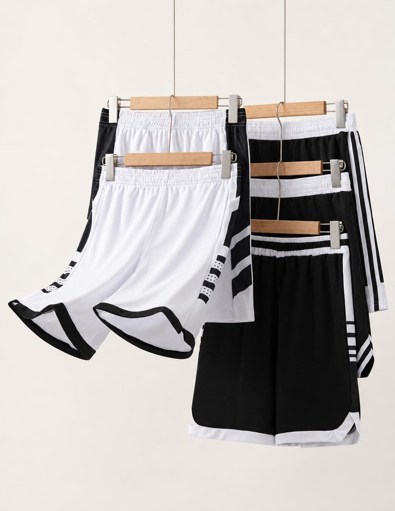 5 Pack Youth Boys Knee Length Basketball Shorts