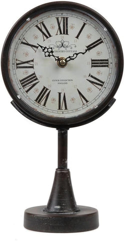 Lily's Home Antique Inspired Decorative Mantle Clock with Large Roman Numerals